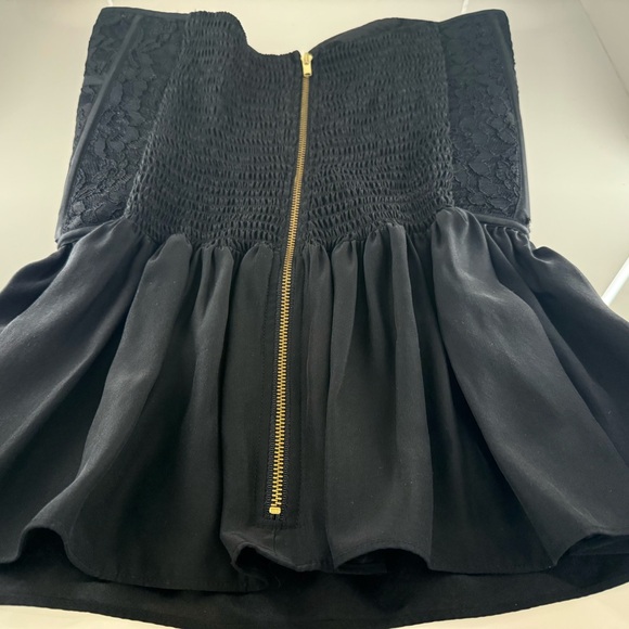 PARKER Black bustier corset silk and lace textured S - Picture 9 of 10